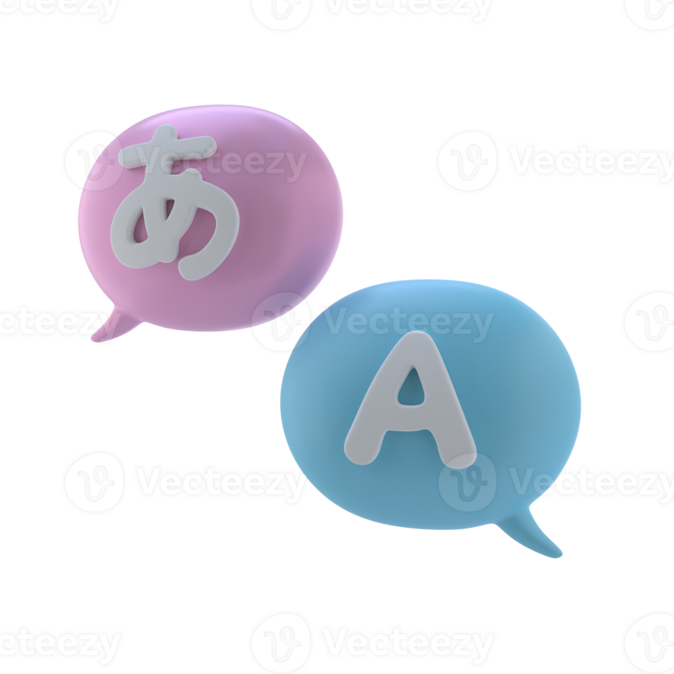 3D Language Isolated Icon Illustration png