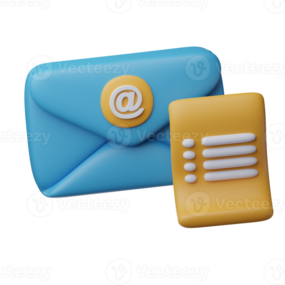 3D Mailing List Isolated Icon Illustration png