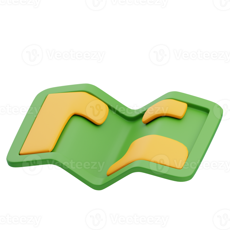 3D Map Isolated Icon Illustration png