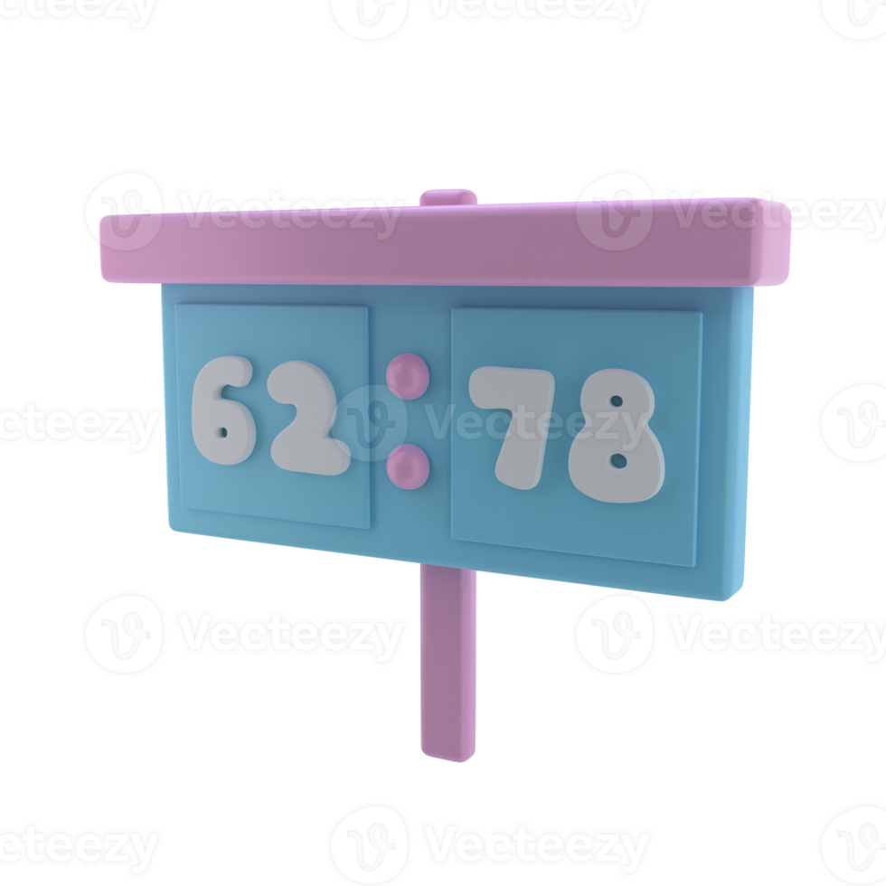 3D Match Score Isolated Icon Illustration png