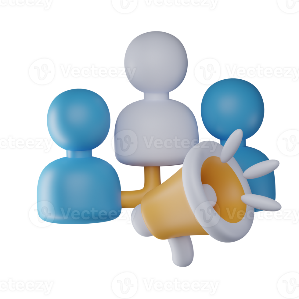 3D Marketing Network Isolated Icon Illustration png