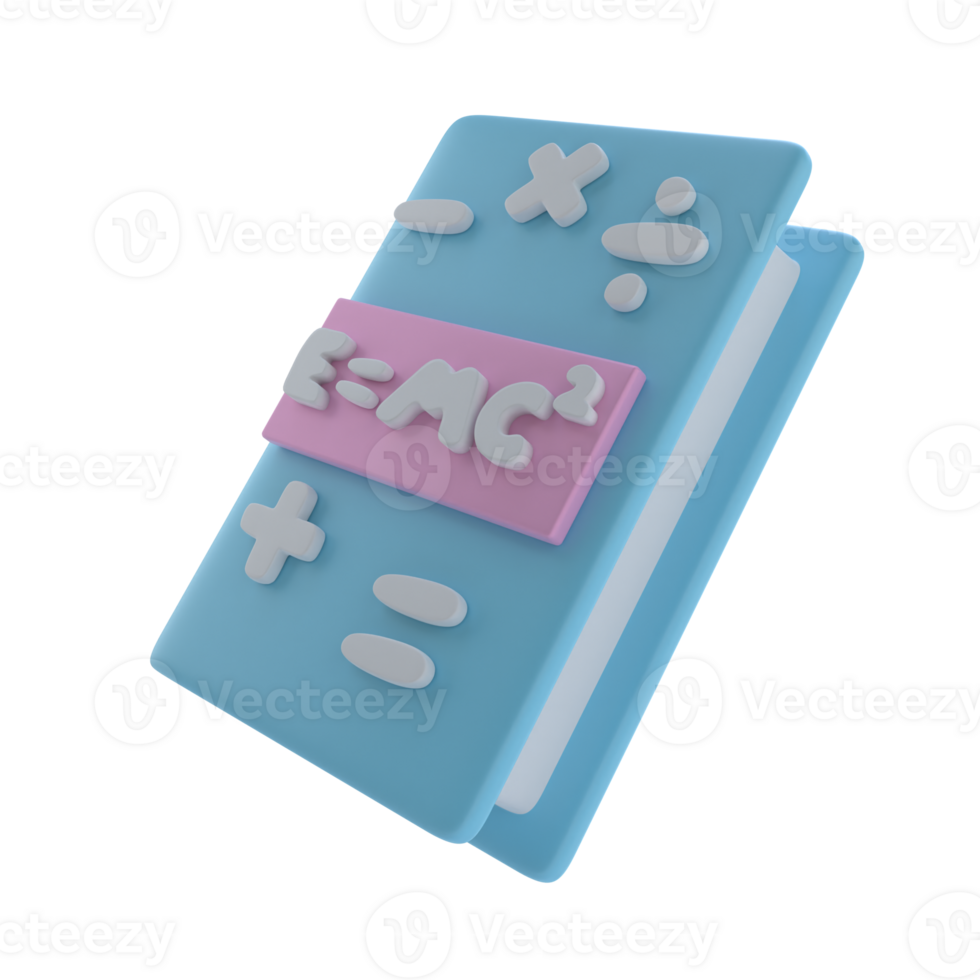 3D Math Book Isolated Icon Illustration png