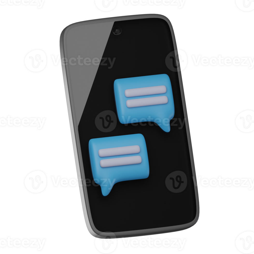 3D Mobile Chat Isolated Icon Illustration png