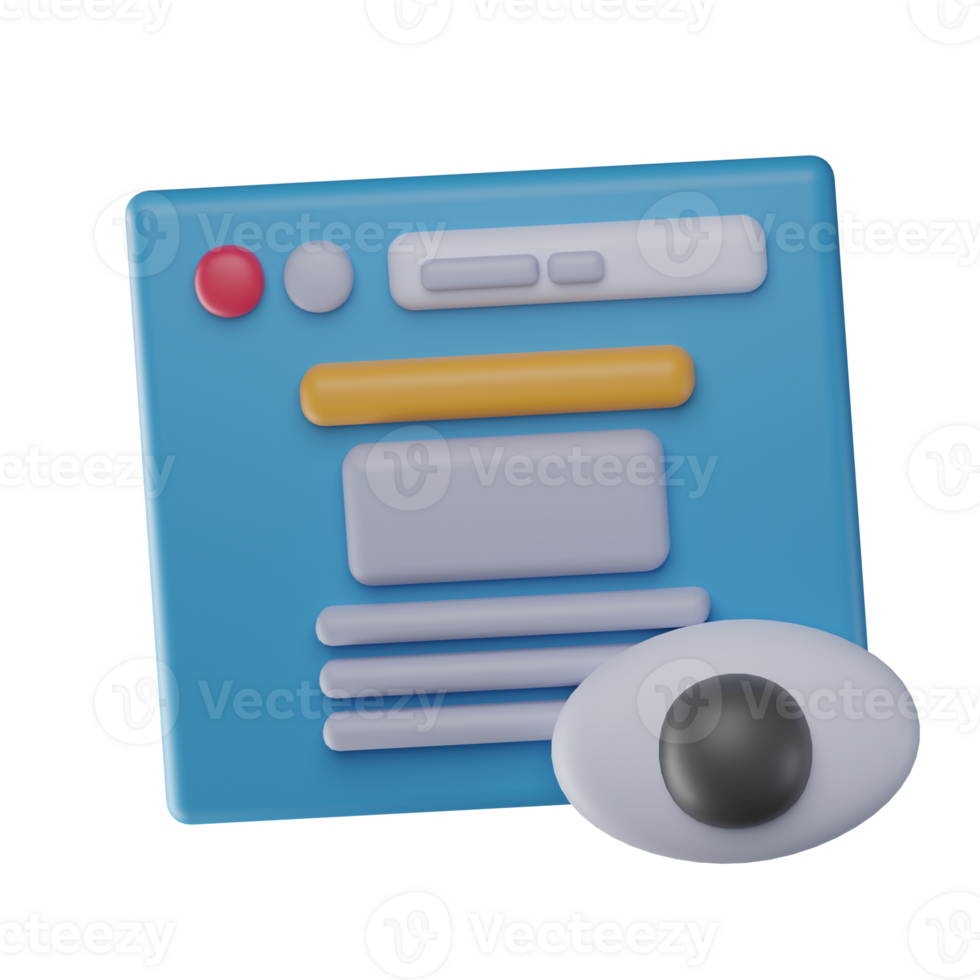 3D Page View Isolated Icon Illustration png