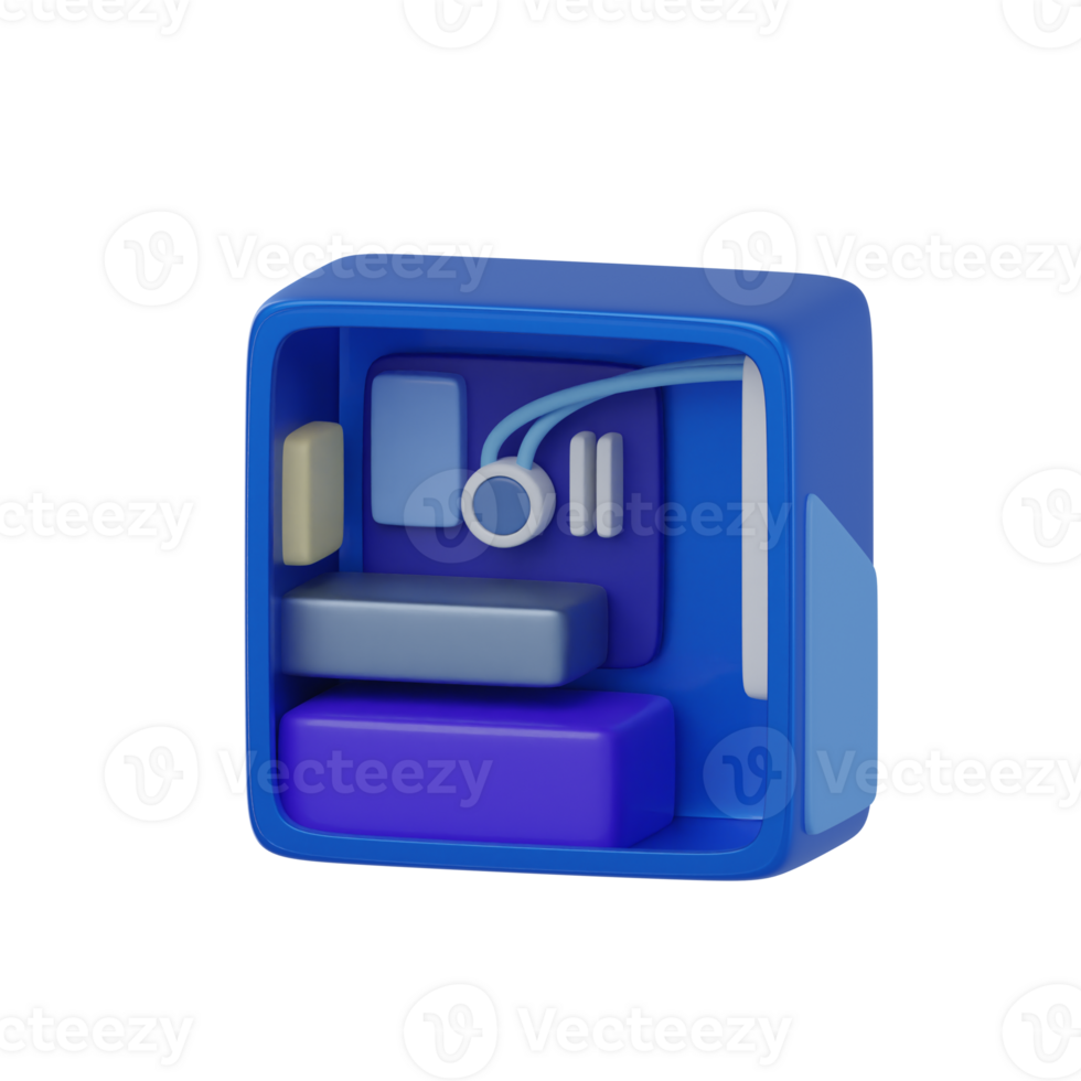 3D Personal Computer Isolated Icon Illustration png