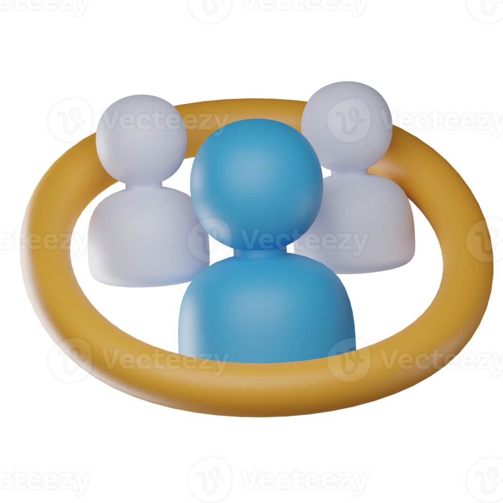 3D Personal Network Isolated Icon Illustration png