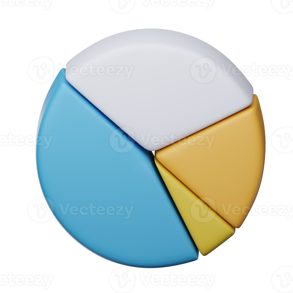 3D Pie Chart Isolated Icon Illustration png