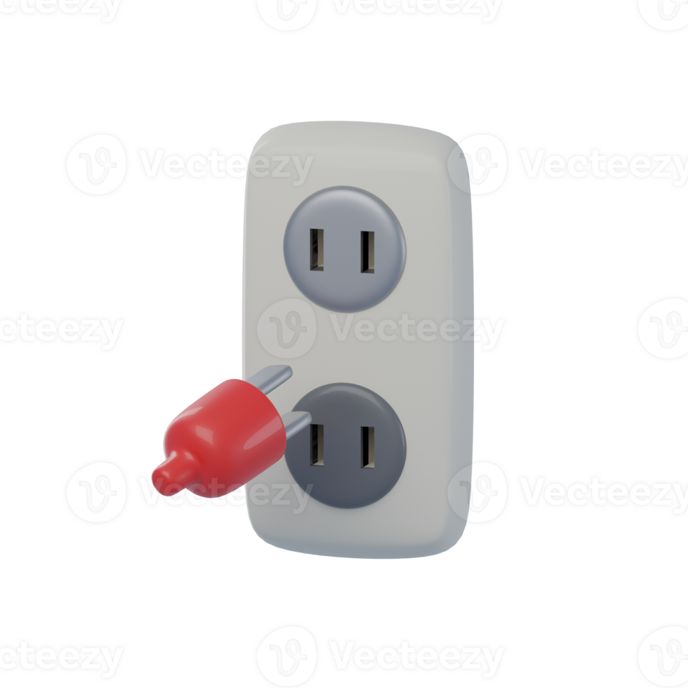 3D Power Plug Isolated Icon Illustration png