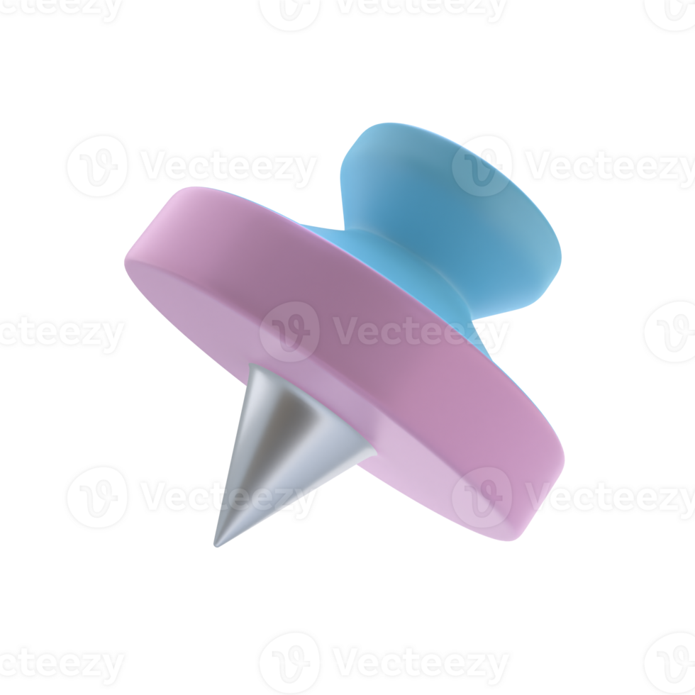 3D Push Pin Isolated Icon Illustration png