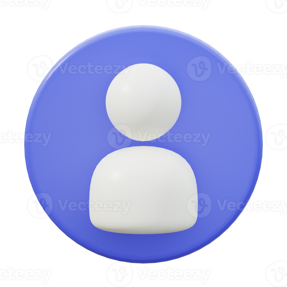 3D Profile Isolated Icon Illustration png
