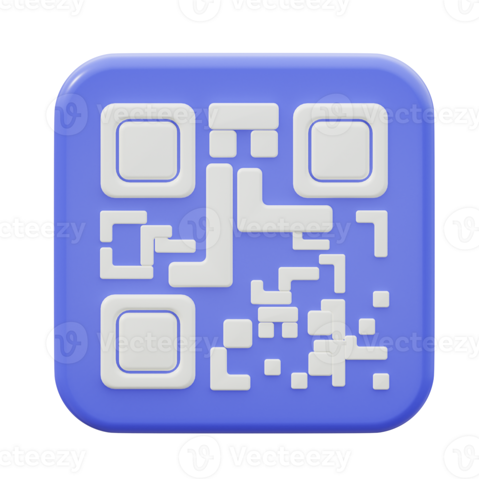 3D QR Code Isolated Icon Illustration png