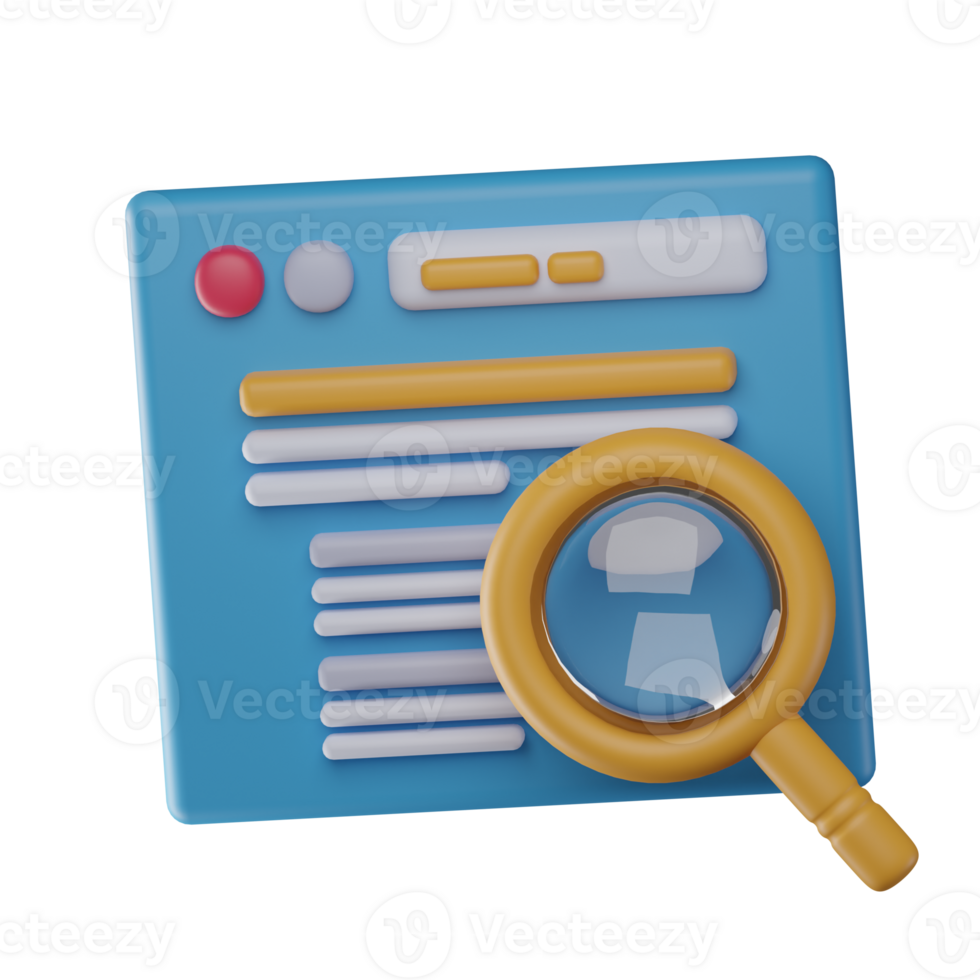 3D Search Optimization Isolated Icon Illustration png