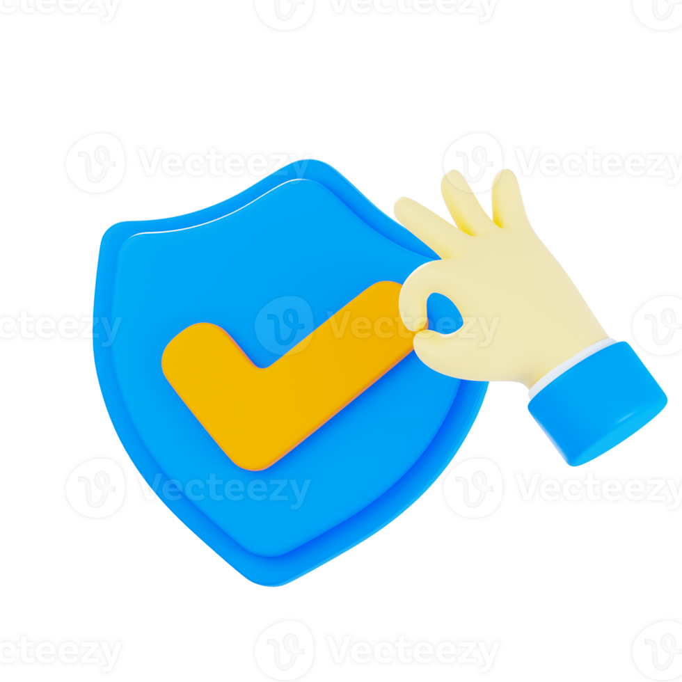 3D Security Check Isolated Icon Illustration png