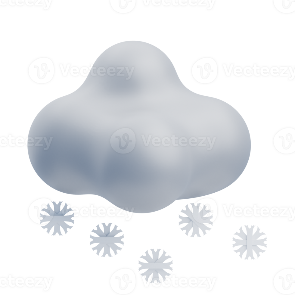 3D Snowy Day Isolated Icon Illustration png