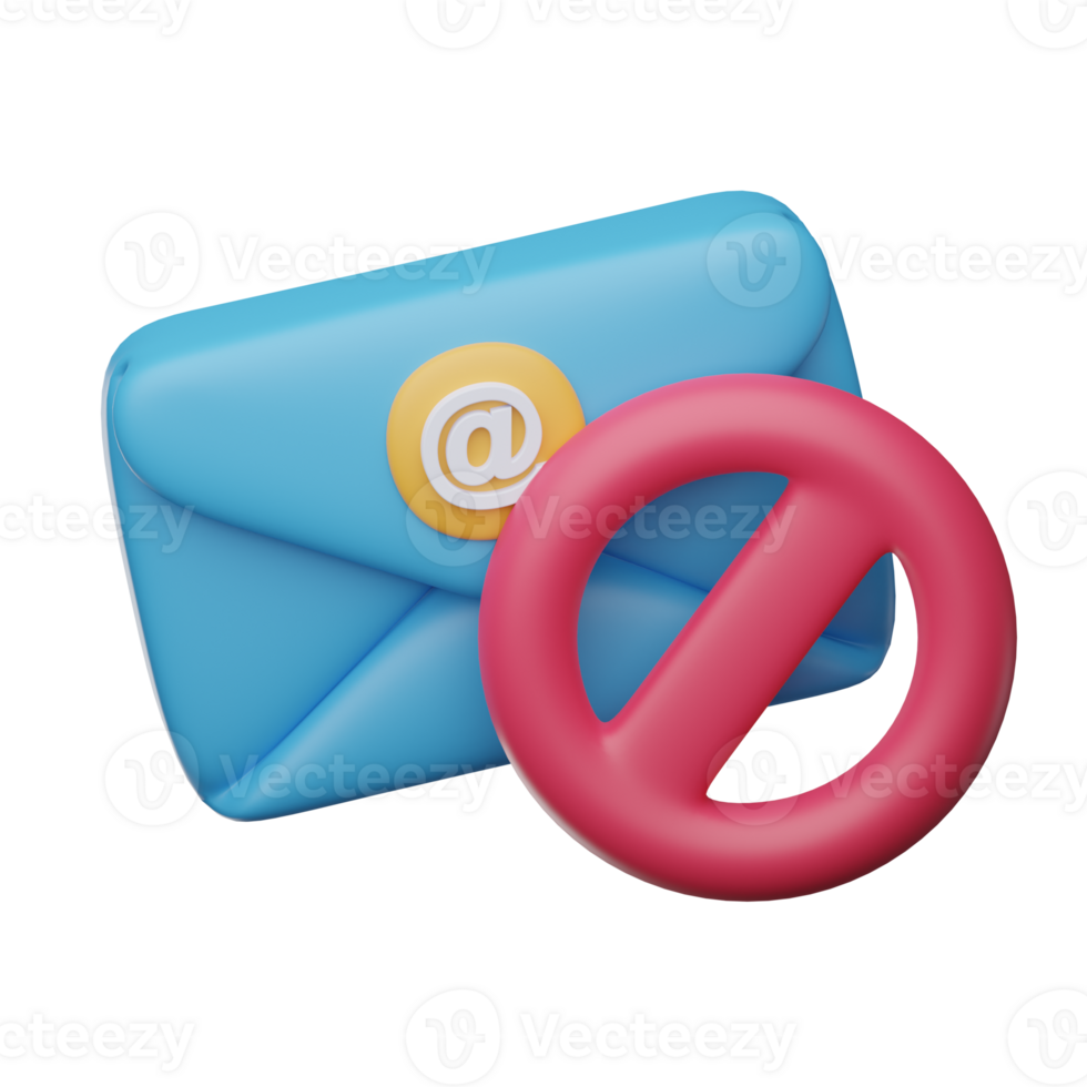 3D Spam Email Isolated Icon Illustration png