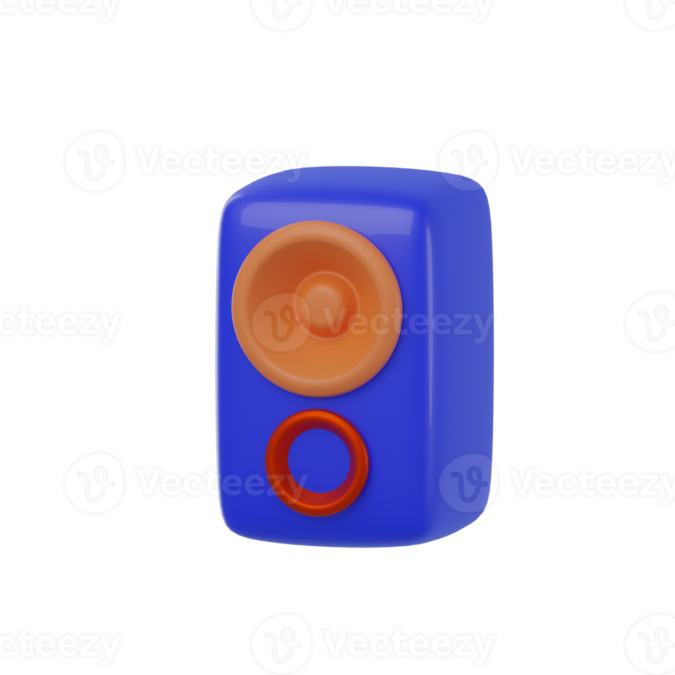 3D Speaker Isolated Icon Illustration png