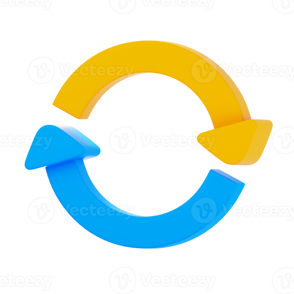 3D Sync Isolated Icon Illustration png