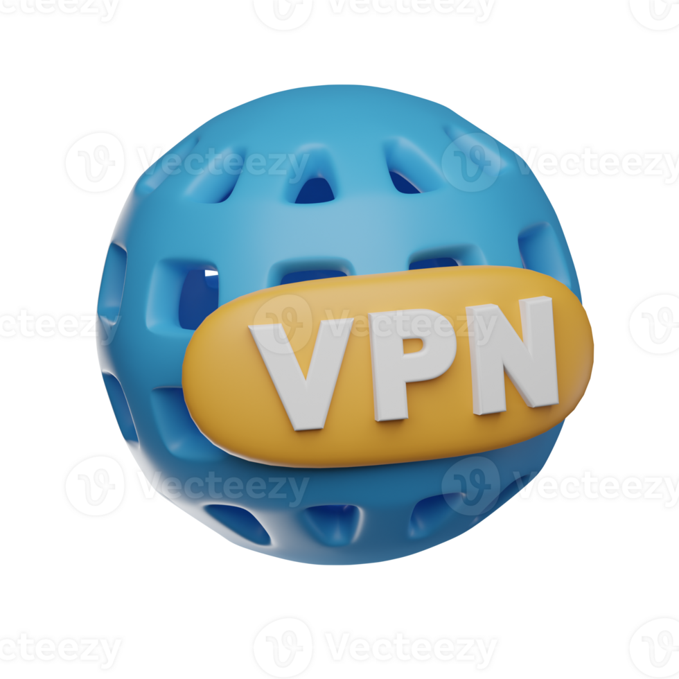 3D VPN Isolated Icon Illustration png
