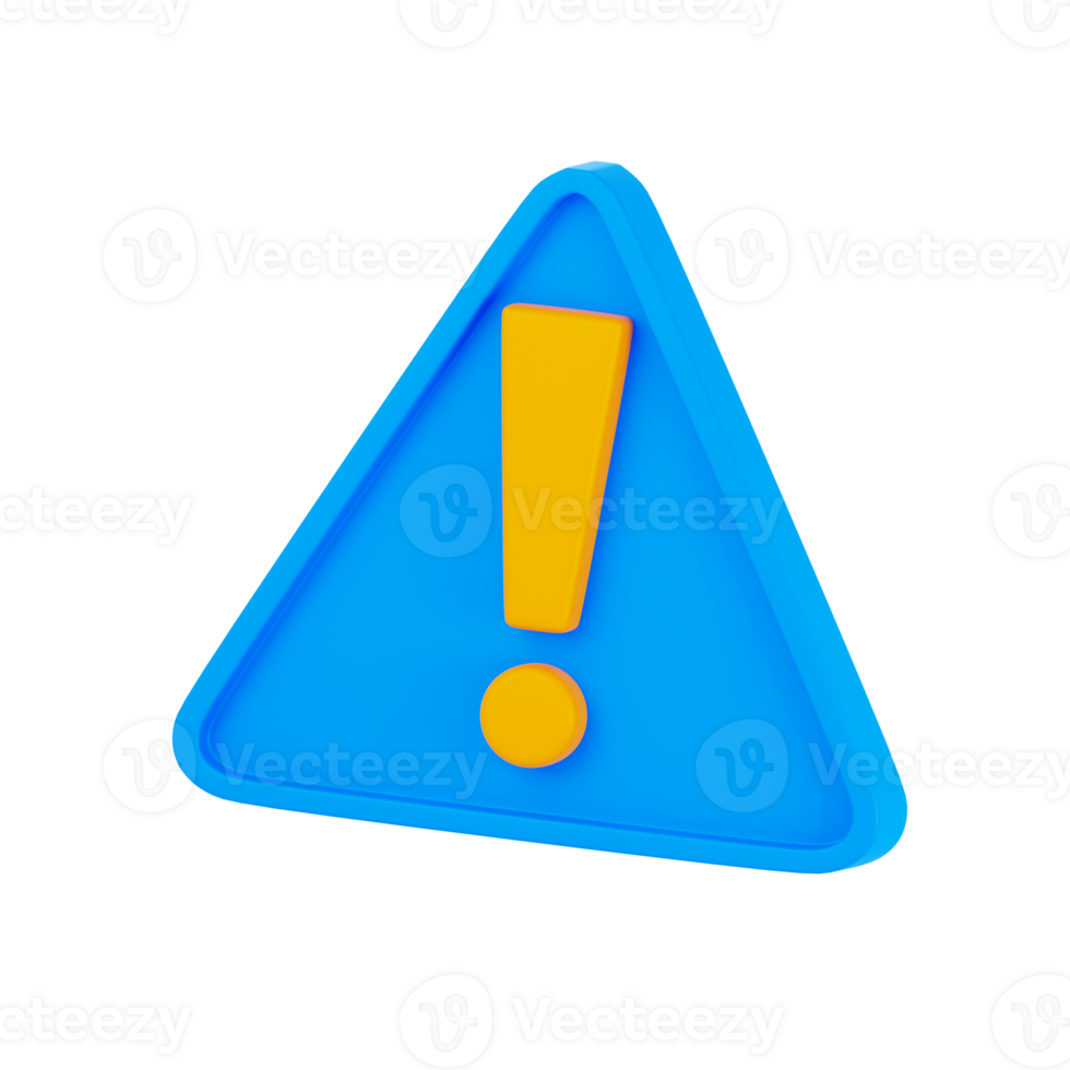 3D Warning Alert Isolated Icon Illustration png