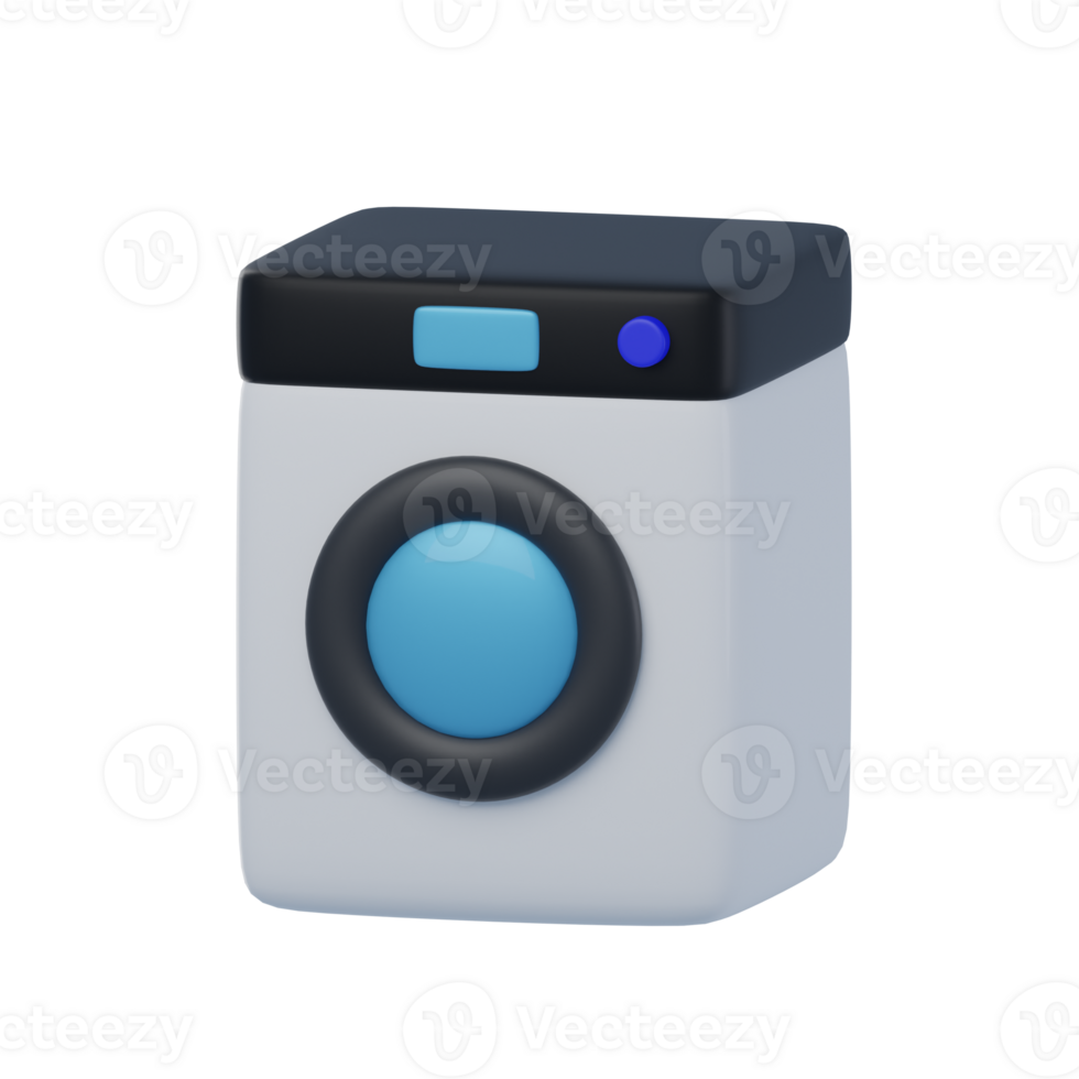 3D Washing Machine Isolated Icon Illustration png