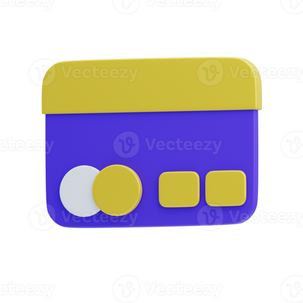 3D Debit Card Isolated Icon Illustration png