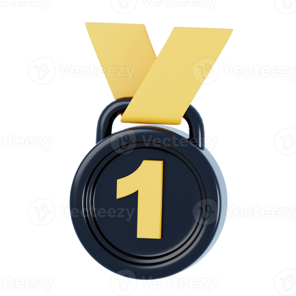 3D Medal Isolated Icon Illustration png