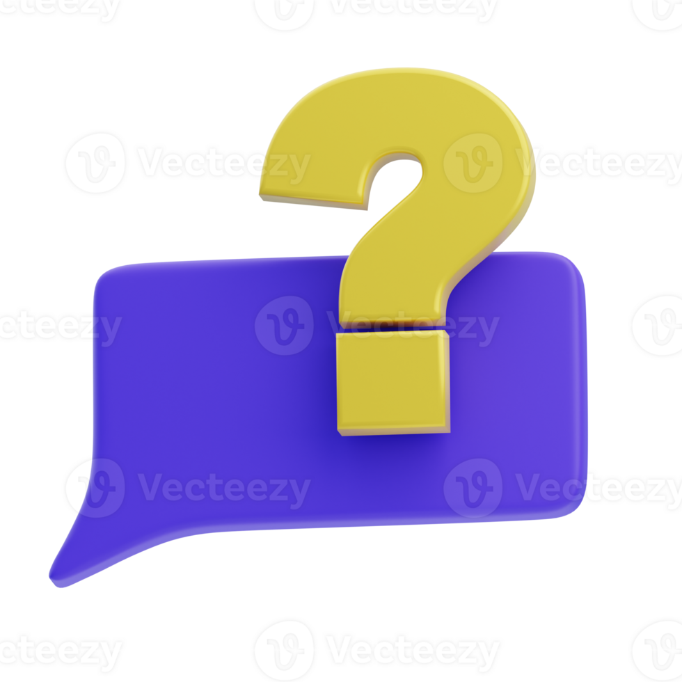 3D FAQ Isolated Icon Illustration png