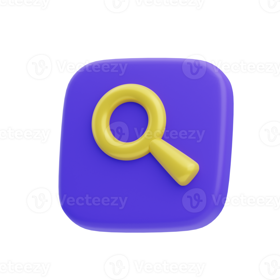 3D Search Isolated Icon Illustration png