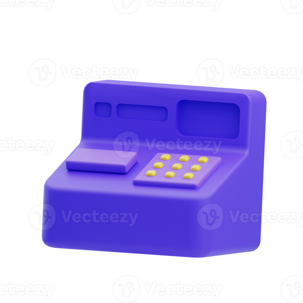 3D Cashier Machine Isolated Icon Illustration png