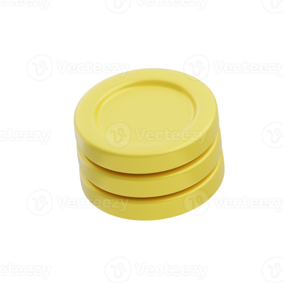 3D Coins Isolated Icon Illustration png