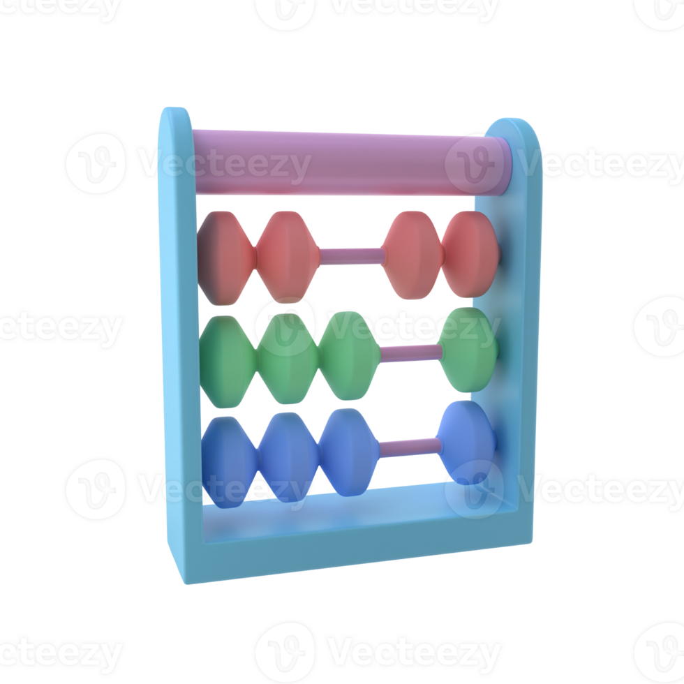 3D Abacus Isolated Icon Illustration png
