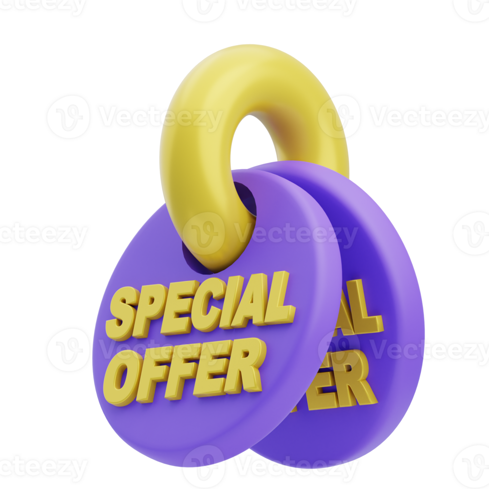 3D Special Offer Isolated Icon Illustration png