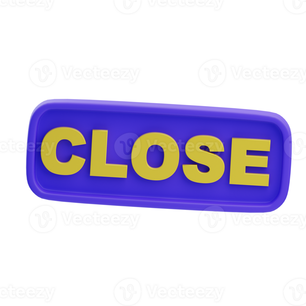 3D Closed SIgn Isolated Icon Illustration png