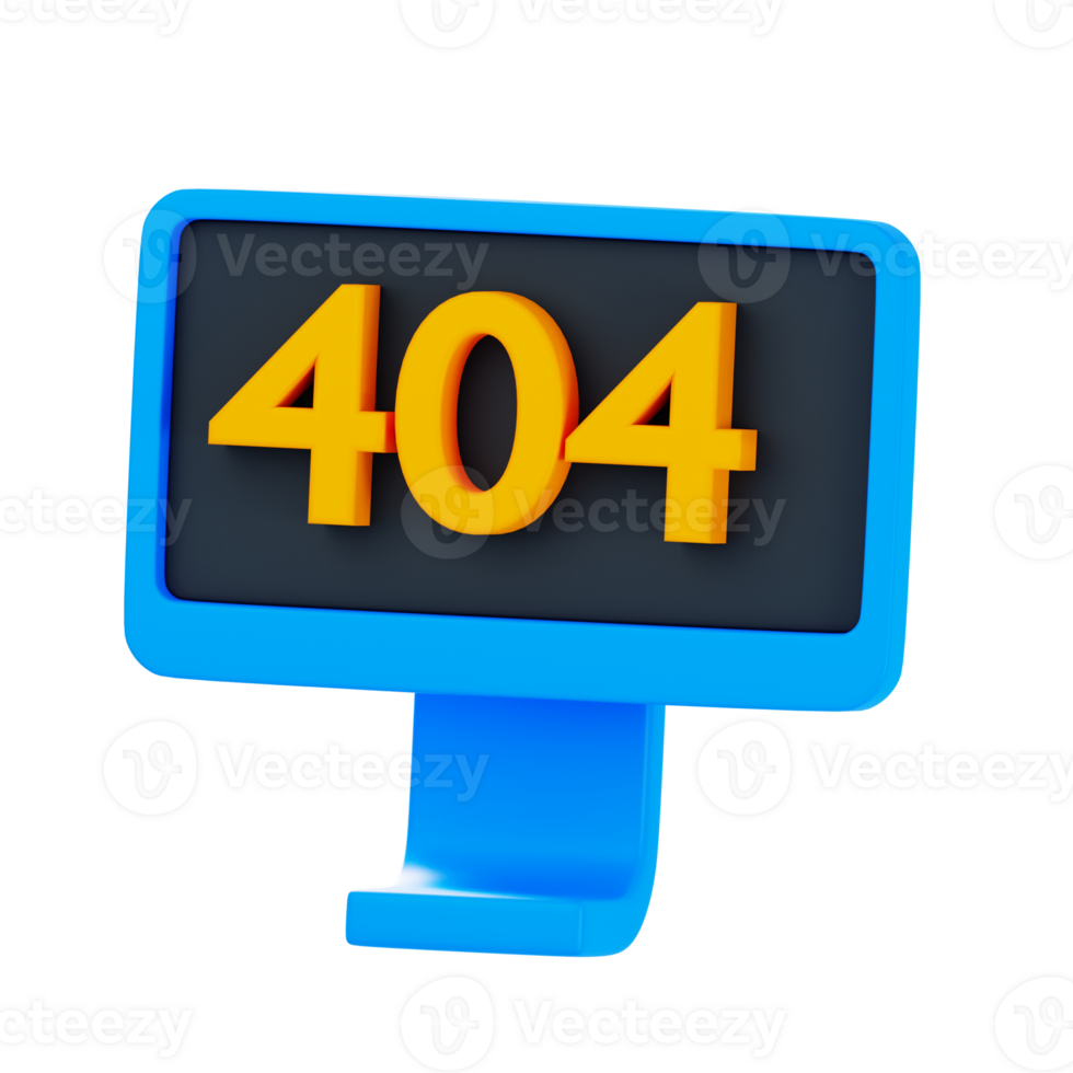 3D 404 Isolated Icon Illustration png