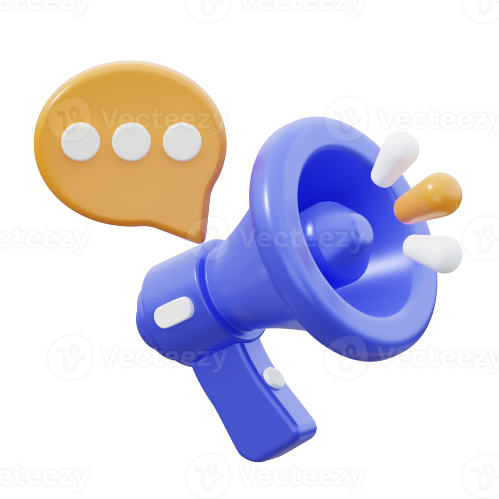 3D Advertisement Isolated Icon Illustration png