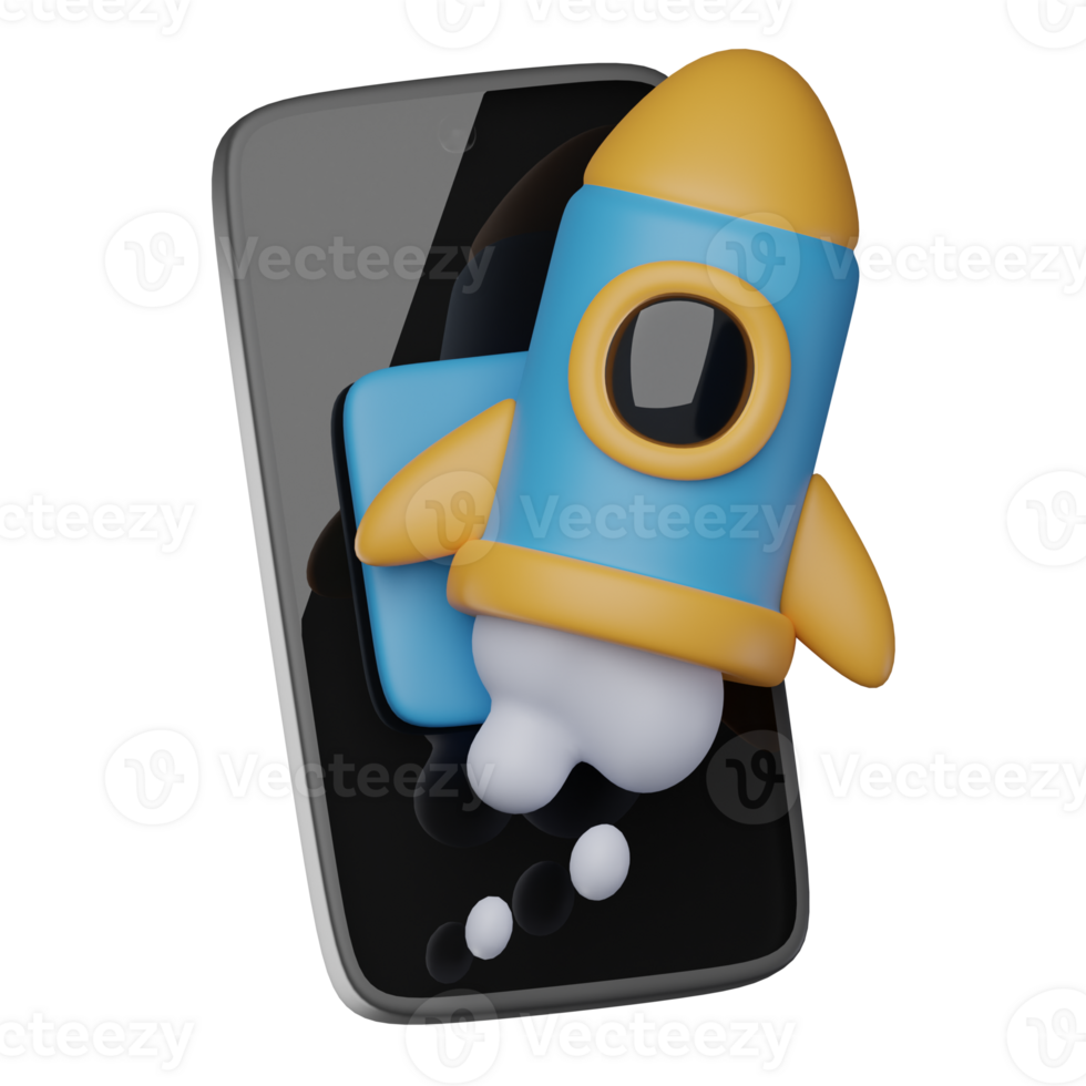 3D App Launch Isolated Icon Illustration png