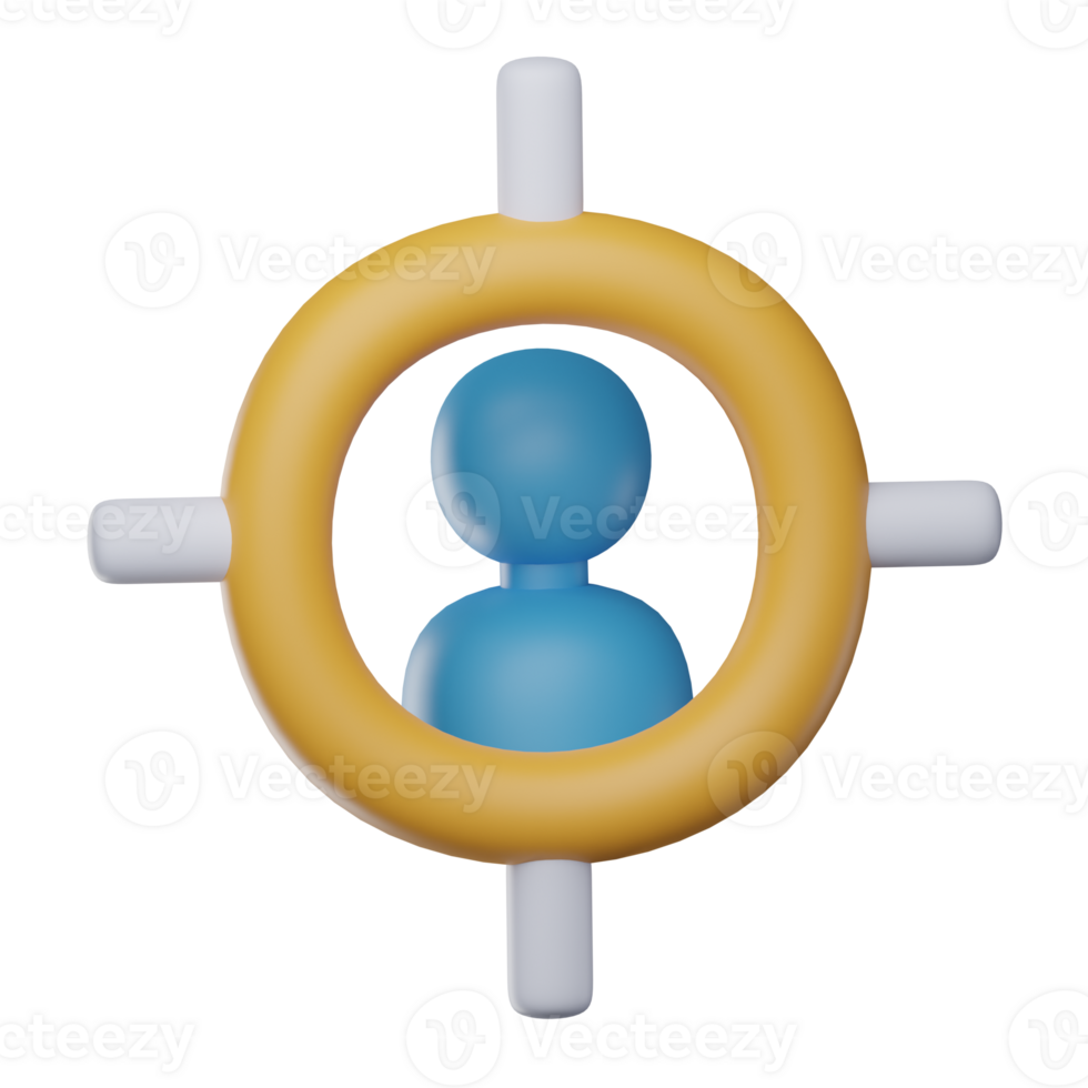 3D Audience Target Isolated Icon Illustration png