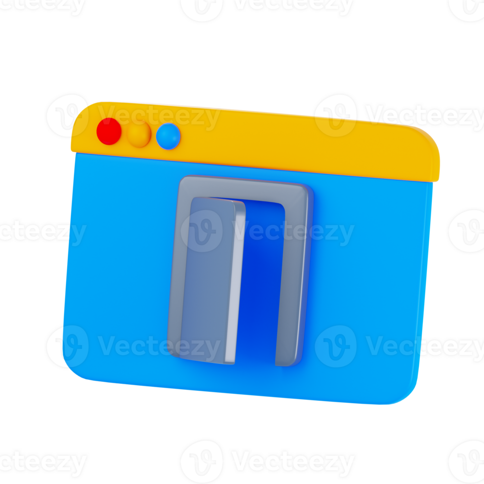 3D Backdoor Isolated Icon Illustration png