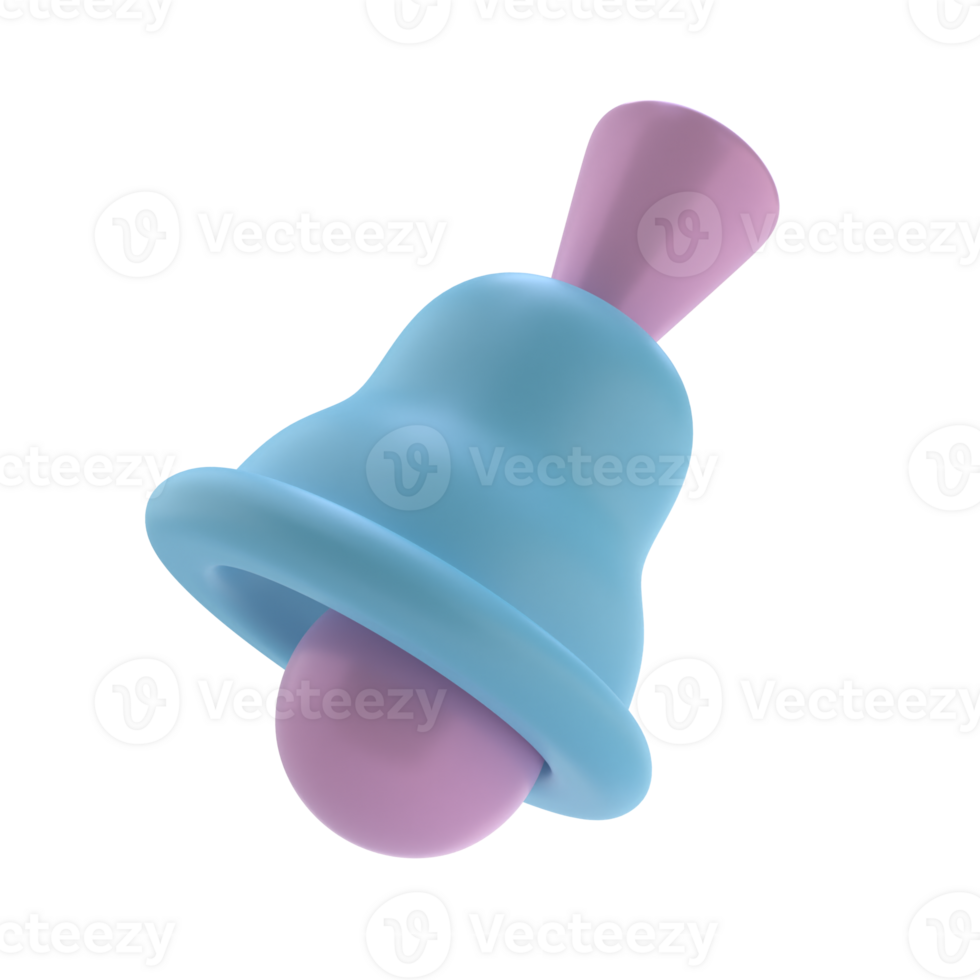 3D Bell Isolated Icon Illustration png