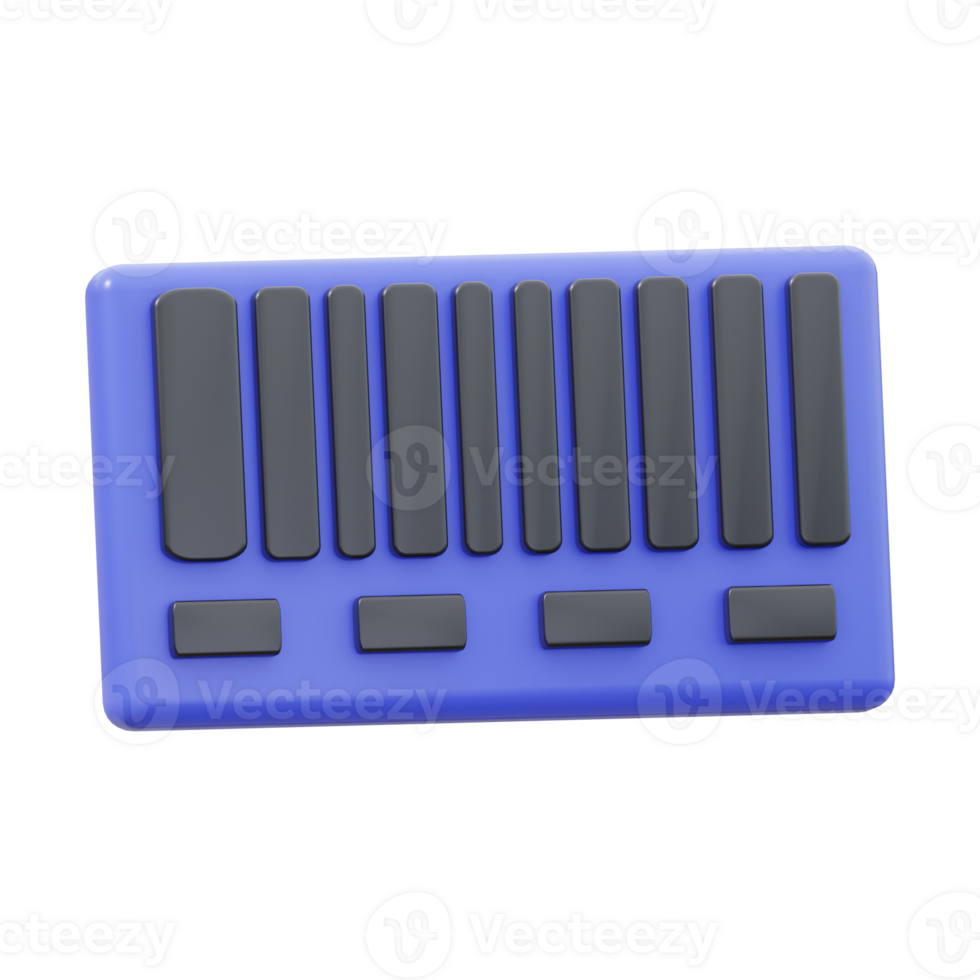 3D Barcode Isolated Icon Illustration png
