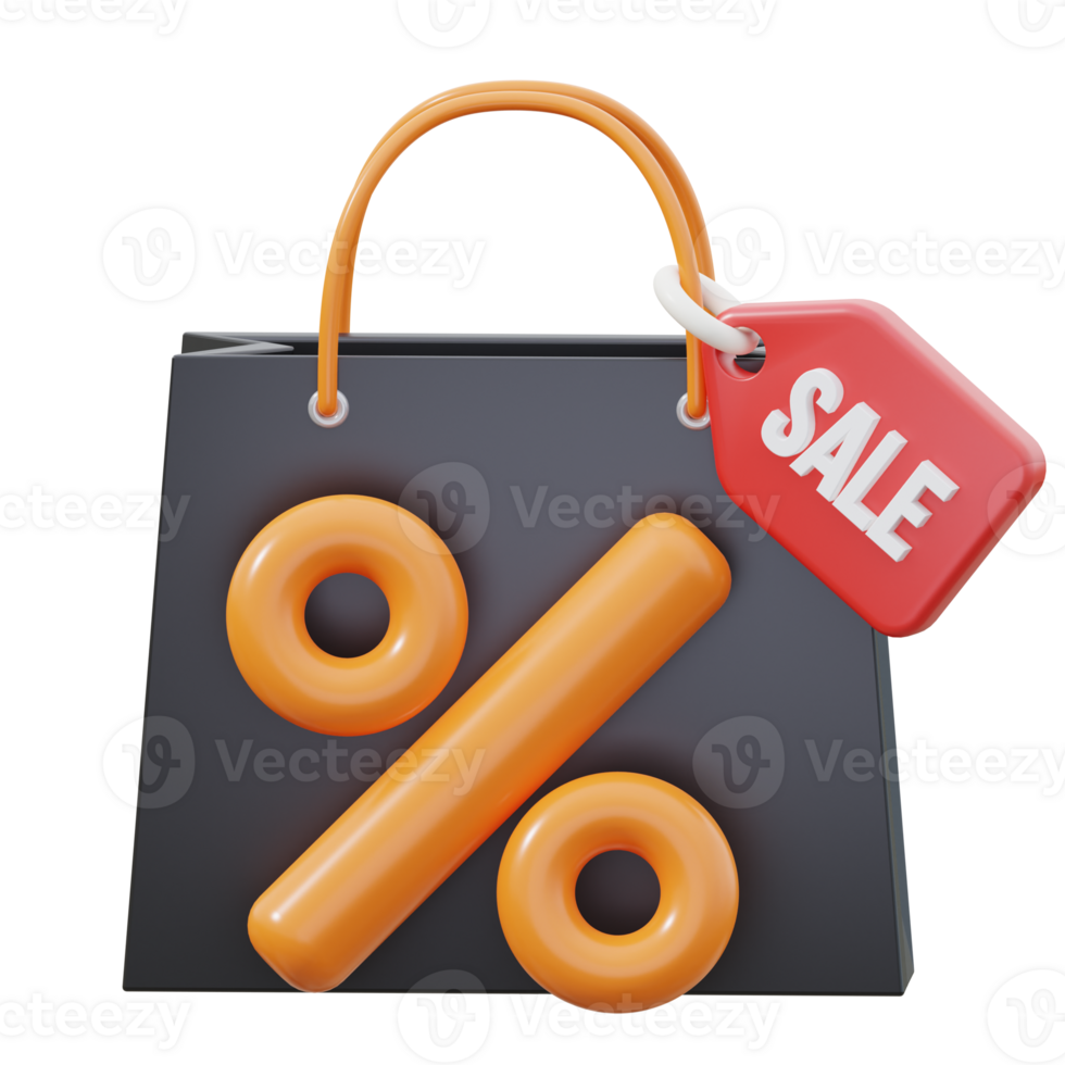 3D Black Friday Isolated Icon Illustration png