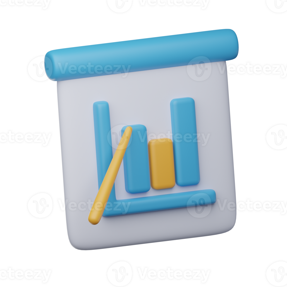 3D Business Presentation Isolated Icon Illustration png