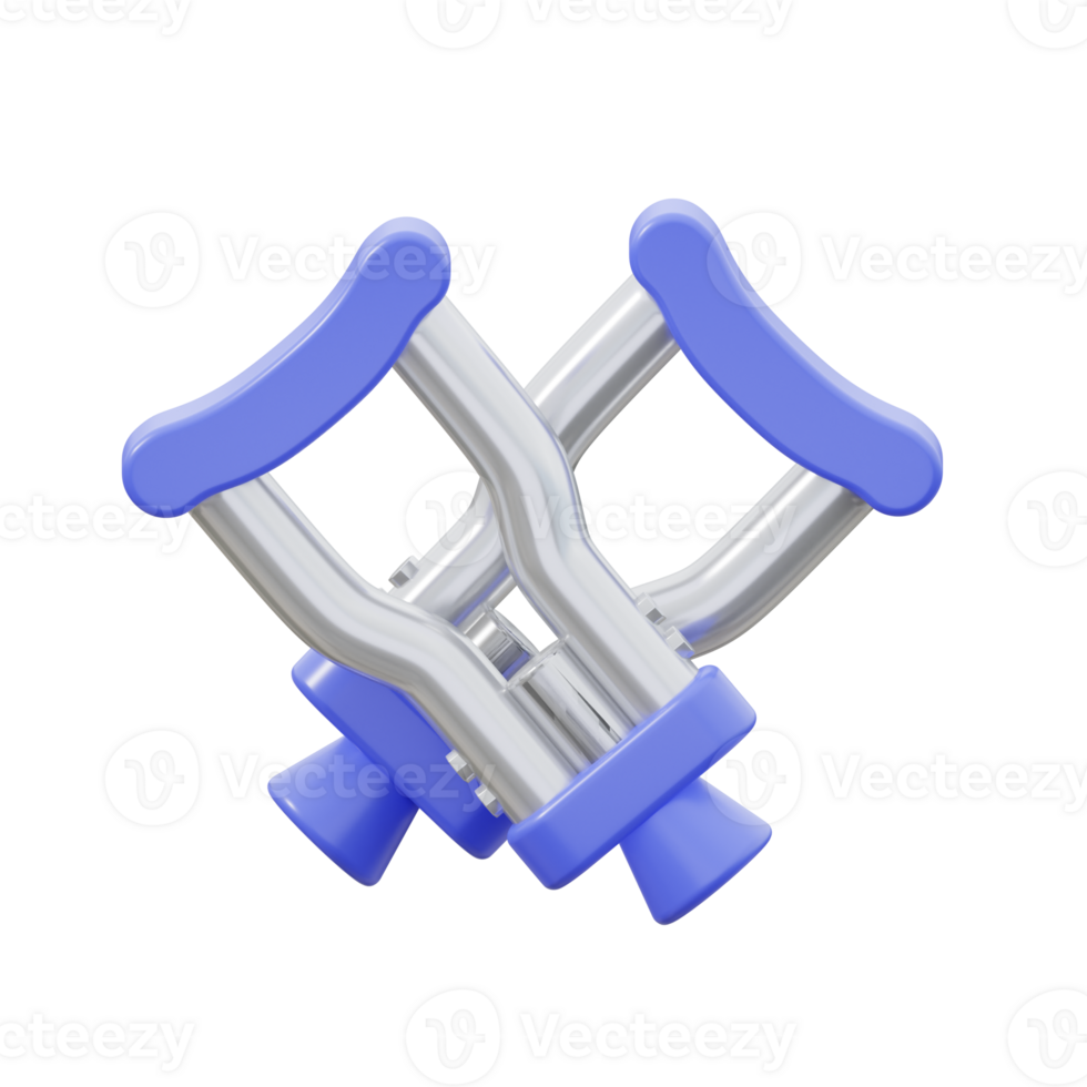 3D Axilla Crutches Illustration png