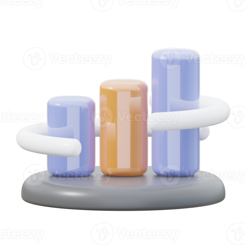 3D Bar Graph Illustration png