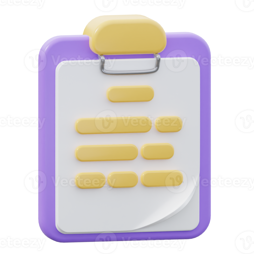 3D Clipboard Illustration png