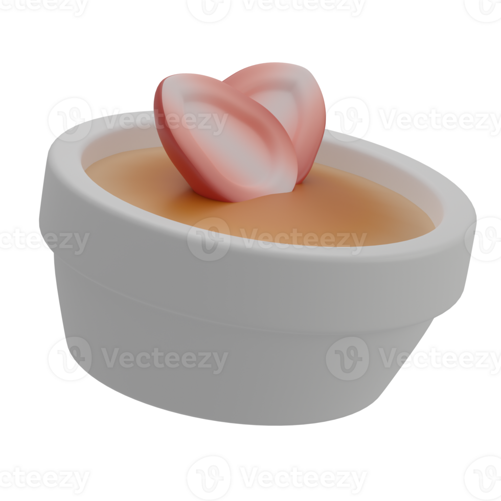 3D Creme Brulee Illustration png