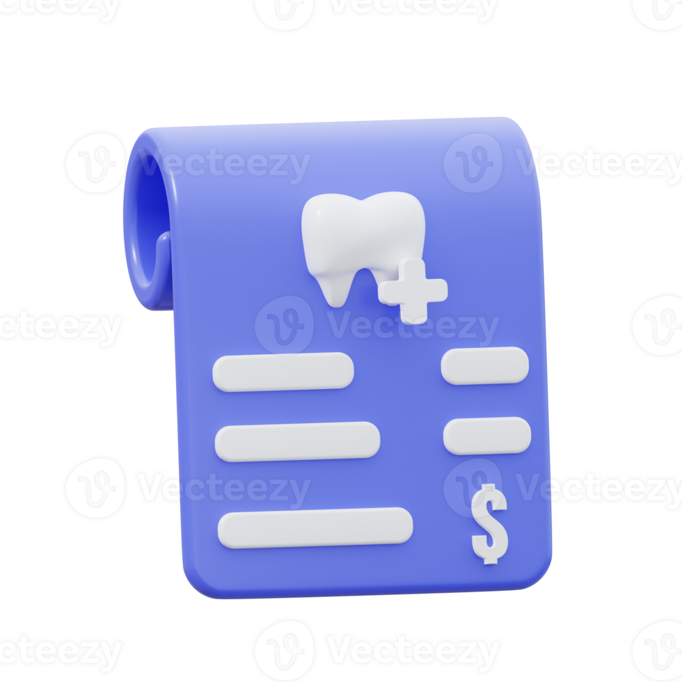 3D Dentist Invoice Illustration png