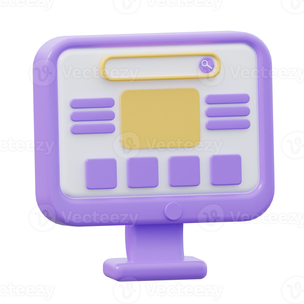3D Desktop UI Illustration png