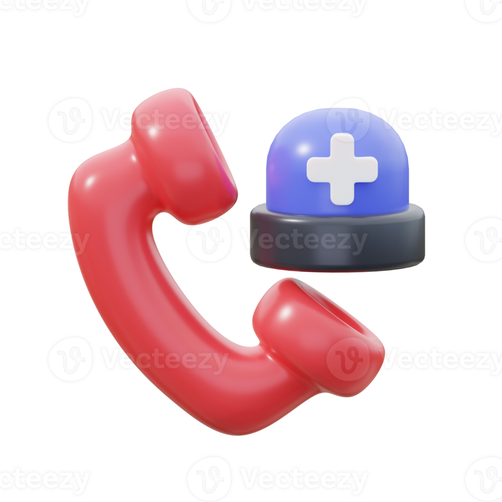 3D Emergency Call Illustration png