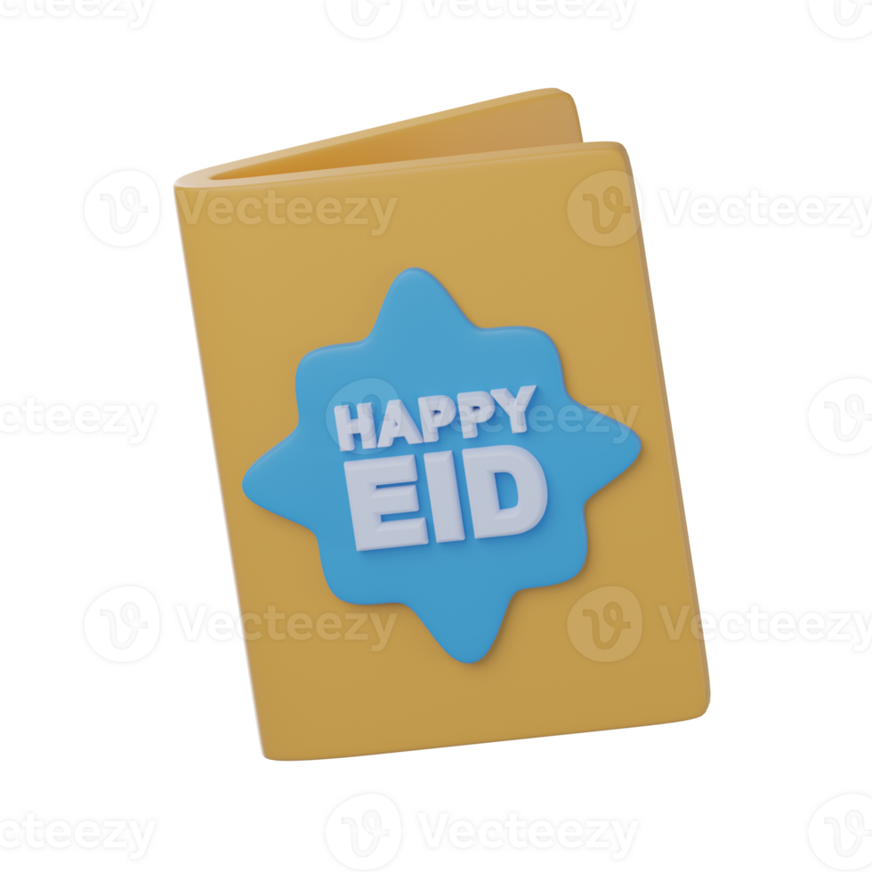 3D Eid Greeting Card Illustration png